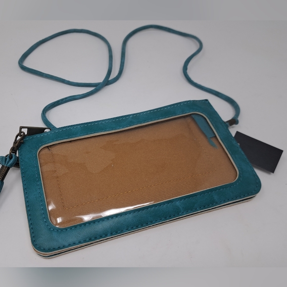 Vintage Wallet With Strap Purse Satchel Floral Flowers 80s 90s Transparent Back - Picture 4 of 10